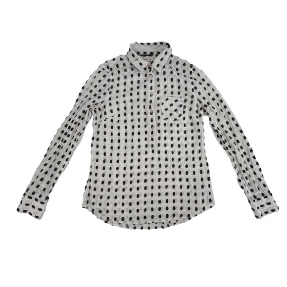 Merona White Button Up Long Sleeve Pointed Collar Shirt Size Small Women’s - Picture 1 of 5